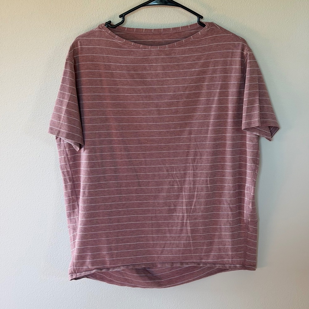 Lululemon Striped Short Sleeve T-Shirt Mauve